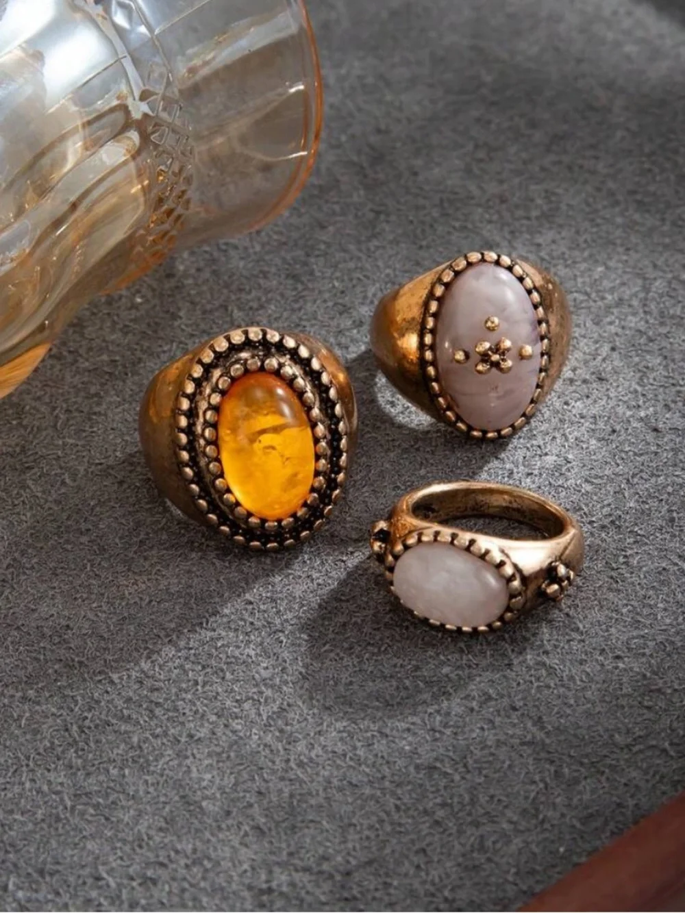 Vintage Maison Amber Sculptural Ring
